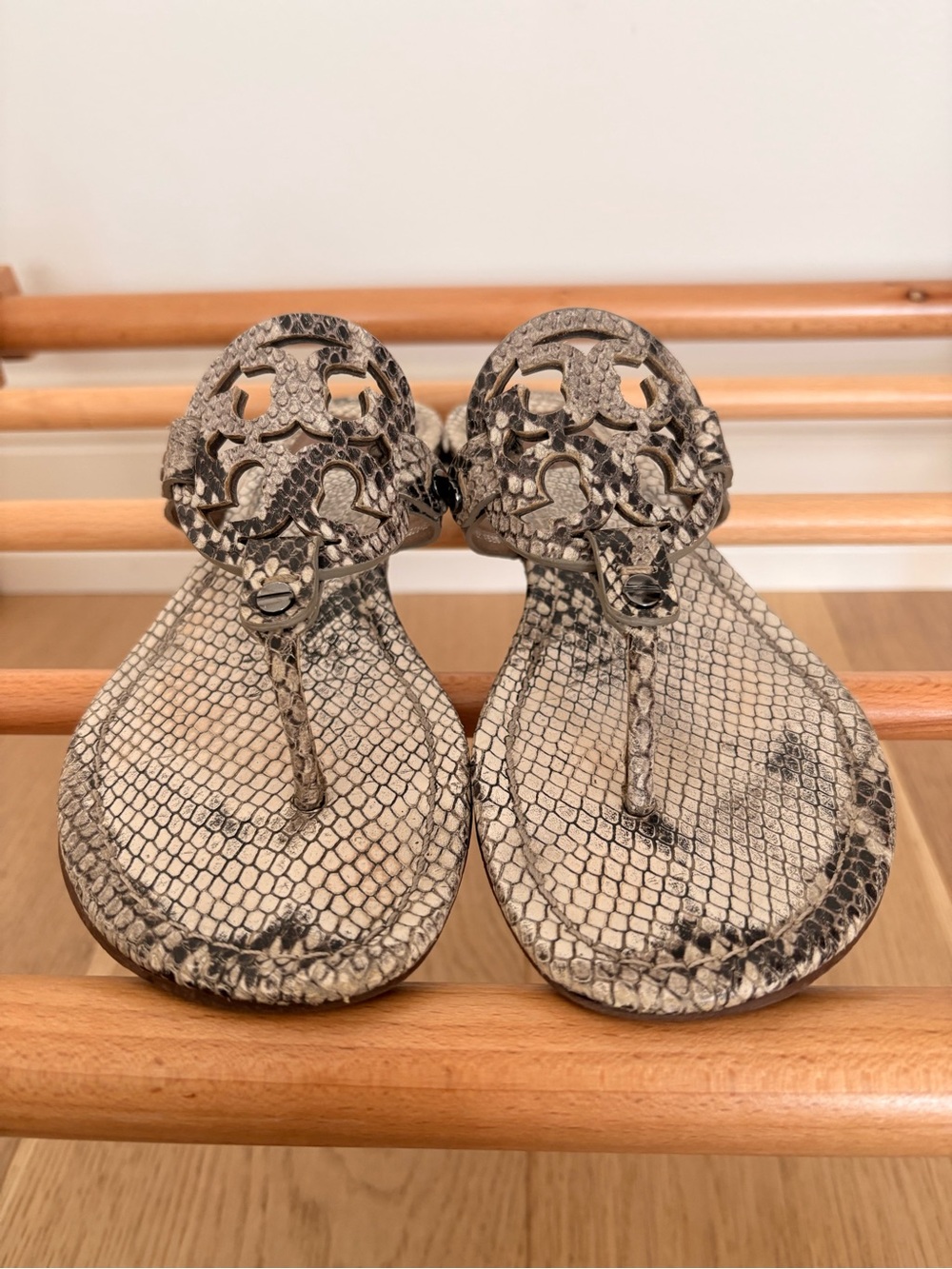 Tory Burch Snake-Print Miller Sandals